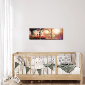 Tablou cu artificii (cu ceas) (90x30 cm)