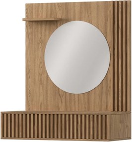 Masuta de toaleta cu oglinda si sertar ENTSIAN 85x40cm, stejar artisan