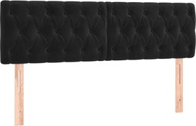 vidaXL Tăblii de pat, negru, 144x7x78/88 cm, catifea