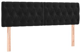 346350 vidaXL Tăblii de pat, 2 buc, negru, 72x7x78/88 cm, catifea