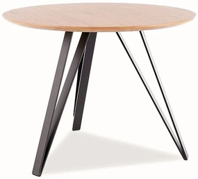 Masa de bucaterie Tetis, diametru 100 cm, stejar / negru