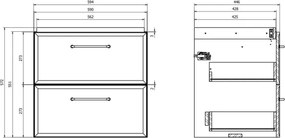Cersanit S1021-002 - Dulap suspendat sub lavoar MILLE 60x45 cm, negru