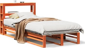 vidaXL Cadru pat fără saltea, maro ceruit, 75x190 cm, lemn masiv pin