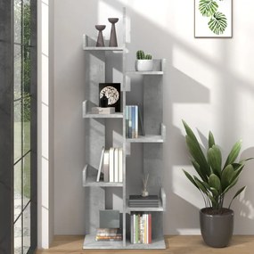 vidaXL Bibliotecă, gri beton, 48x25,5x140 cm, PAL
