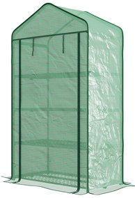 Outsunny Seră de Grădină Balcon cu Rafturi 4 Nivele 90L x 49l x 160H cm Oțel galvanizat folie Detasabila PE Densitate înaltă Verde | Aosom Romania