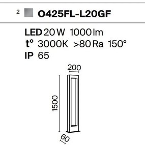 Stalp LED pentru iluminat exterior IP65 Bonn H-150cm