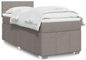 vidaXL Pat box spring cu saltea, gri taupe, 80x200 cm, textil