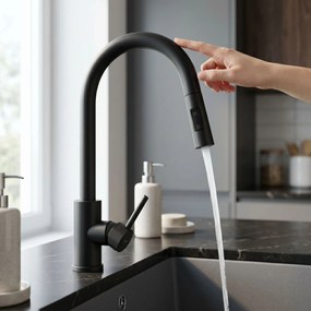 Baterie de bucătărie Rea Fresh Touch Black Matt