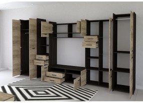 Mobilier cameră de zi Moledo (stejar gri + stejar canterbury). 1014007