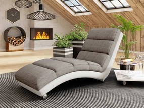 Fotoliu relax tapițat Laresa (piele ecologică Soft 017 (Alb) + Lawa 05). 1060825
