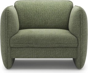 Fotoliu verde cu tapițerie din chenille Georgia – Micadoni