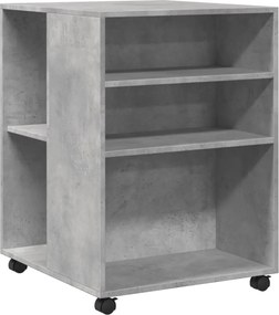 vidaXL Masă laterală cu roți, gri beton, 55x60x78 cm, lemn prelucrat