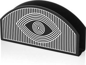 Suport servetele PCT0011, negru/alb, metal, 16x2x8 cm