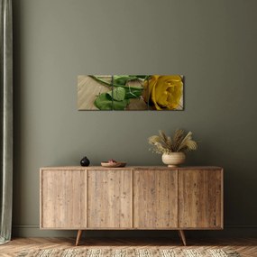 Tablou - Vintage trandafiri galbeni (cu ceas) (90x30 cm)