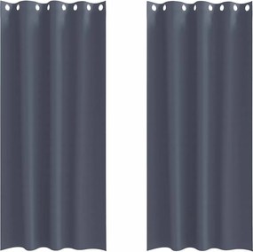 vidaXL Perdele Opaque cu Inel 2 pcs Antracit 260 x 140 cm Poliester