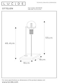 Lampă de masă OTTELIEN 1xE27/60W/230V Lucide 30571/01/30