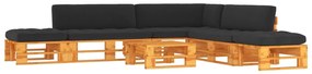 3066884 vidaXL Set mobilier paleți, 6 piese, maro miere, lemn de pin tratat