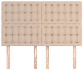 Tablii de pat 4 buc. cappuccino 72x5x78 88 cm piele ecologica 4, Cappuccino, 144 x 5 x 118 128 cm