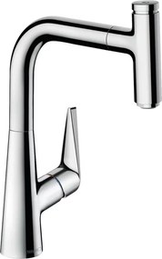 Baterie bucatarie cu dus extractibil Hansgrohe Talis Select M51 220 crom lucios 1 functie