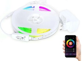 Banda LED RGB reglabilă 5m, 24W, 230V, 3000-6000K, Wi-Fi Tuya