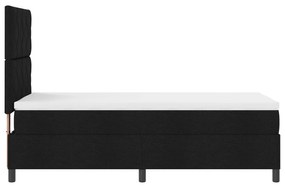 vidaXL Pat cu Arcuri și Saltea Negru 100x200 cm Țesătură