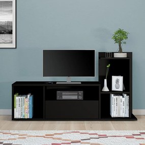 439455 Homemania Suport TV „Sumatra”, 120x30x30/65 cm, negru
