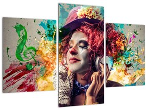 Tablou - Artista cu căști (90x60 cm)