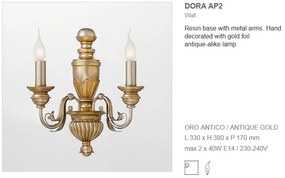 Aplica de perete 2 brate FIRENZE AP2 ORO 020846