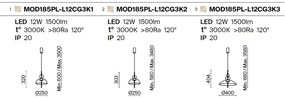 Pendul LED design modern Bangkok D-25cm