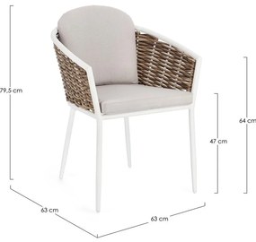 Scaun de grădină alb din metal Maribela – Bizzotto