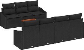 vidaXL Set de canapele pentru grădină 8 pcs Negru poliratan