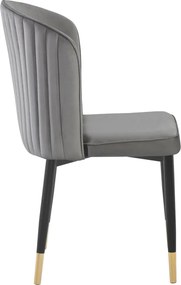Scaun de sufragerie, ţesătură Velvet gri/negru, UDAJA