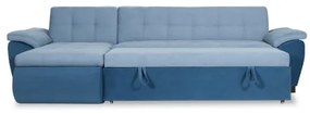 Coltar Extensibil Stanga Novara, Albastru, 309 x 172 x 90 Cm