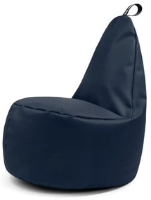 Fotoliu bean bag albastru închis cu tapițerie din imitație de piele Lull XL – So Soft?