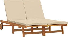 vidaXL Șezlong 2-persoană Maro 63 x 199 x 85 cm Lemn Solid de Acacia