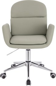 HR480K Scaun Culoarea Inului Piele Ecologica Premium Soft cu Bază Cromata