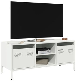 vidaXL Dulap TV, alb, 101,5x39x43,5 cm, oțel laminat la rece