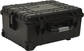 vidaXL Bagaj de zbor cu roți, negru, 58x45x27 cm, PP