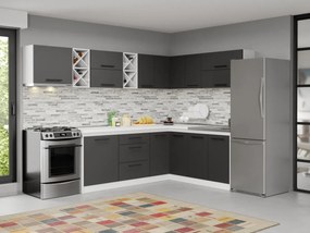 Mobila Bucatarie Gri / Alb C59 Bold 280×180 cm
