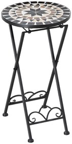 Outsunny Suport pentru plante Ø36 x 67 cm Suport pentru flori pliabil rotund pentru balcon mozaic de piatră grădină interior exterior multicolor | Aosom Romania