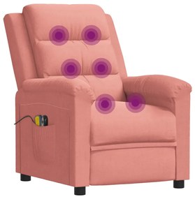 Fotoliu de masaj electric, roz, catifea