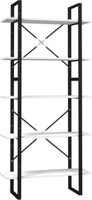 vidaXL Bibliotecă cu 5 rafturi, alb, 80x30x175 cm, lemn masiv de pin