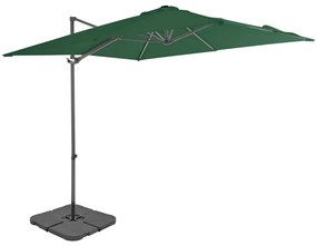 Umbrela de exterior cu baza portabila, verde Verde