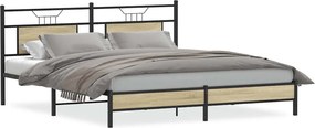 vidaXL Cadru de pat fără saltea Stejar Sonoma 183x203cm Lemn prelucrat