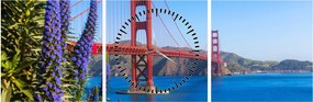 Tablou - Podul Golden Gate, San Francisco (cu ceas) (90x30 cm)