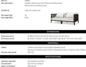 Canapea pentru interior si exterior Ocean Club S, negru, 119906 HZ