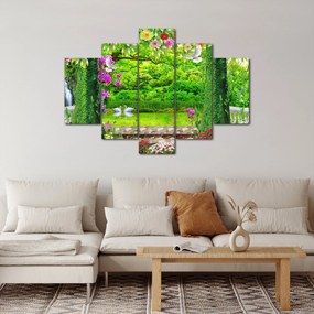 Tablou - Grădina magică cu lebede (150x105 cm)