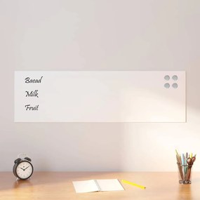 vidaXL Tablă magnetică de perete, alb, 100x30 cm, sticlă securizată