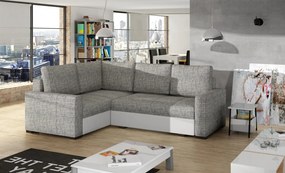 Coltar extensibil cu spatiu pentru depozitare, 235x162x90 cm, Corona L01, Eltap (Culoare: Albastru inchis / Gri catifea)