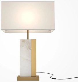Veioza, lampa de masa design modern Bianco alama, alb 45cm